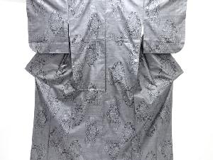 大特価品　変わり亀甲に花模様織り出し本場泥大島紬着物(9マルキ)